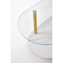 Стол журнальный HALMAR DUCAT белый мрамор/прозрачный/золотой